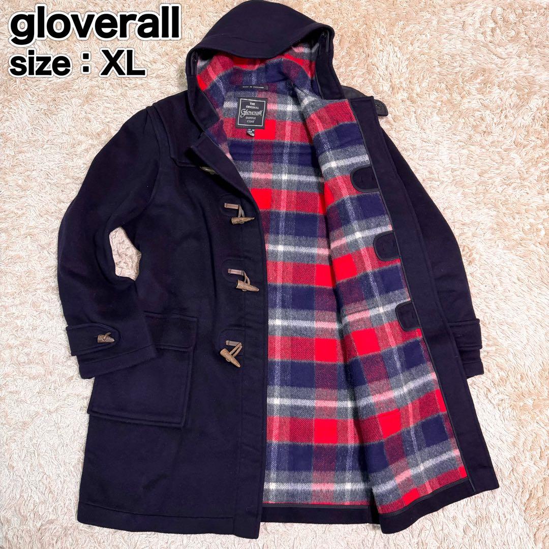 極美品　グローバーオール　ダッフルコート　タターンチェック
