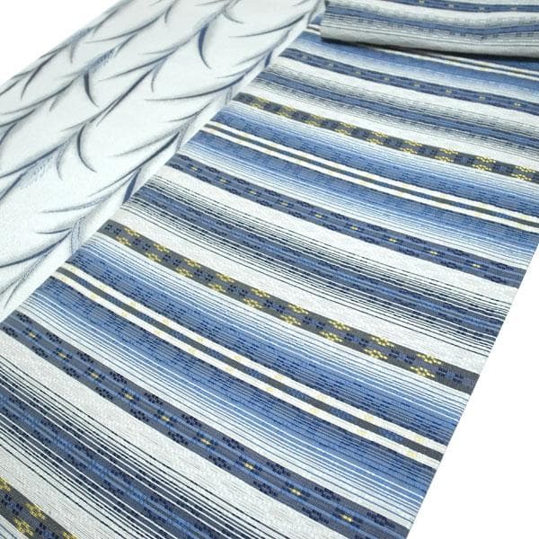 袋帯 京都 西陣 2392 京都イシハラ リバーシブル 白 中古 kp2288