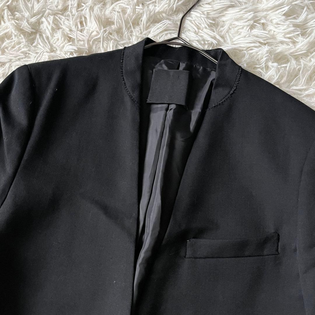 CINOH チノ BLACK FORMAL ノーカラージャケット パールボタン