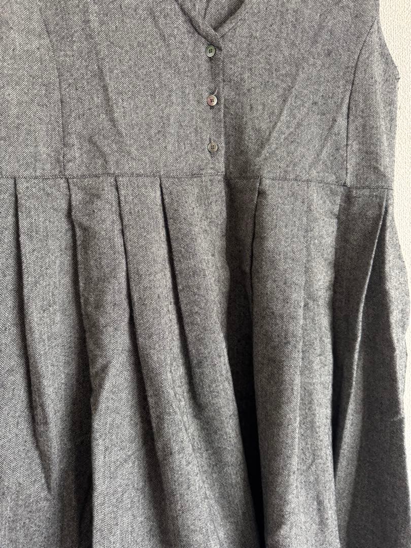 nest robeウールヘリンボン2wayワンピースジャンパースカートカシミヤ混