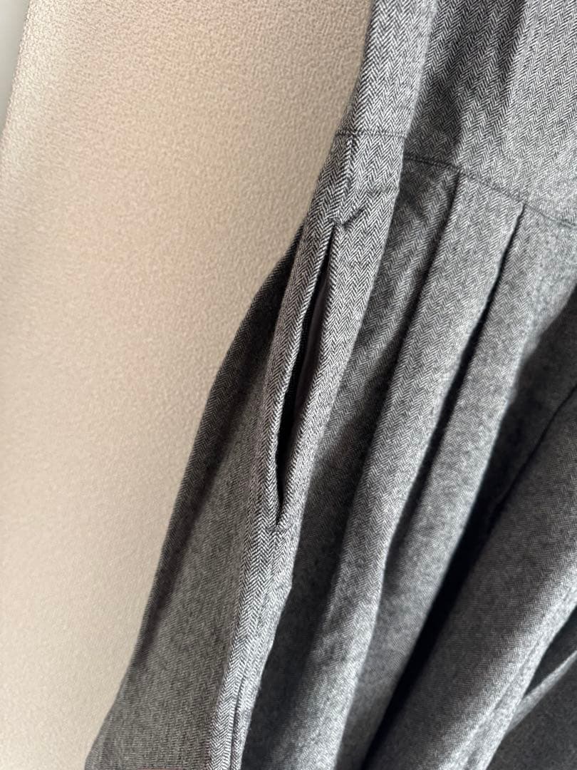 nest robeウールヘリンボン2wayワンピースジャンパースカートカシミヤ混