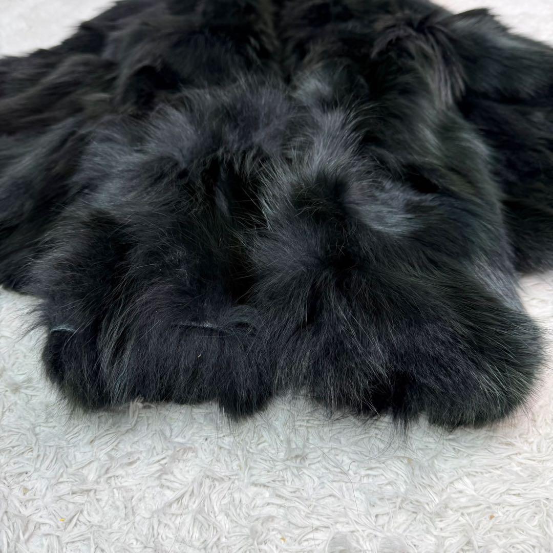 ブルーフォックス クロップド 裏地総柄 軽量 リアルファー 本毛皮