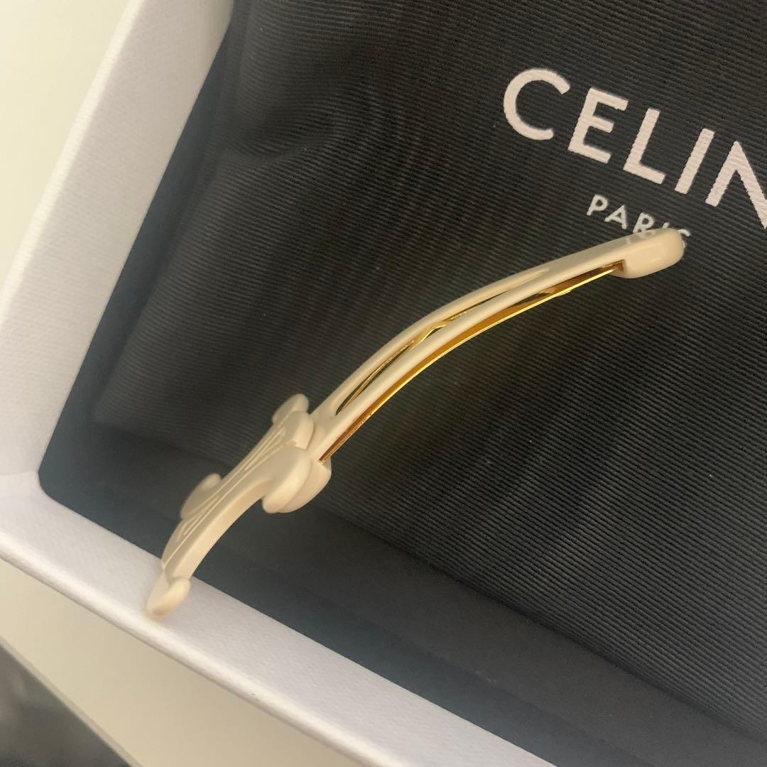 セリーヌ CELINE ラージ ヘアクリップ　ヘアピン　アイボリー