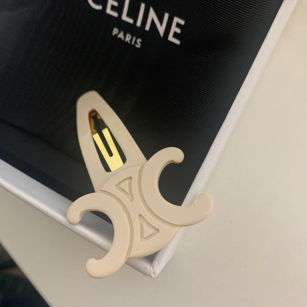 セリーヌ CELINE ラージ ヘアクリップ　ヘアピン　アイボリー