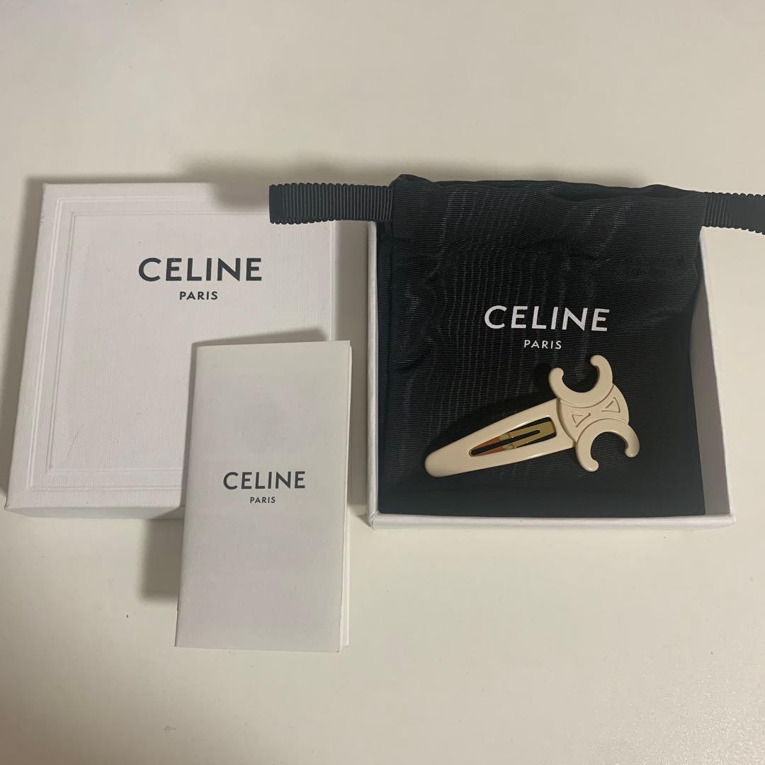 セリーヌ CELINE ラージ ヘアクリップ　ヘアピン　アイボリー