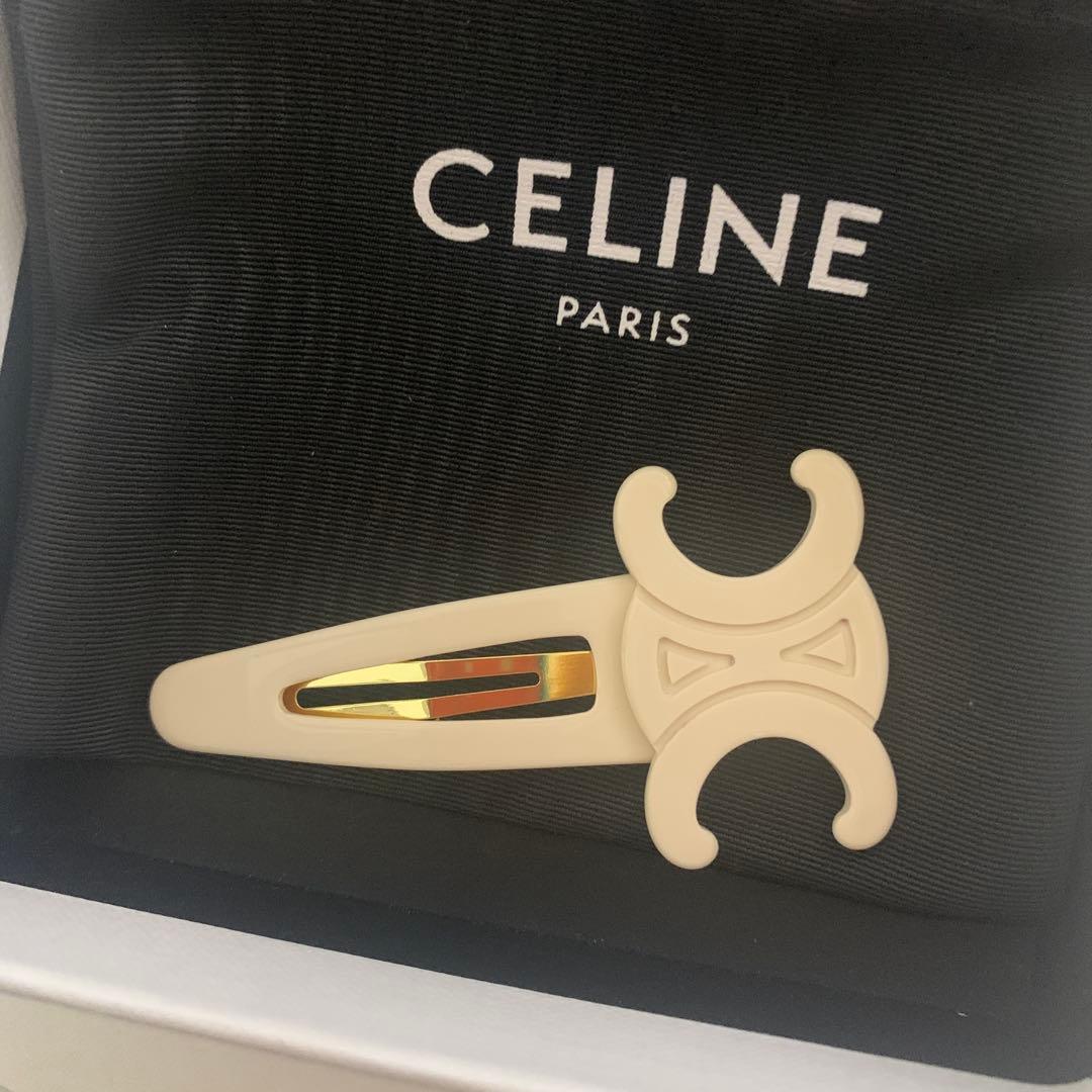 セリーヌ CELINE ラージ ヘアクリップ　ヘアピン　アイボリー