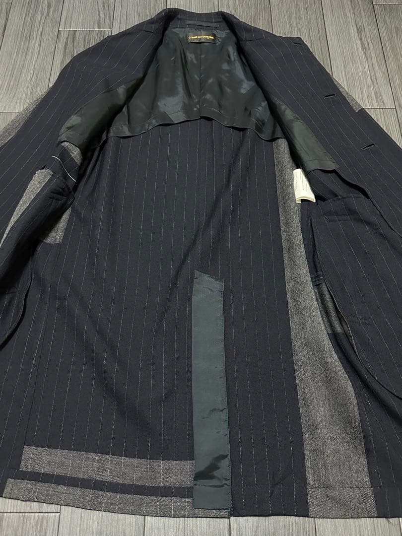 コムデギャルソン 03aw リボン装飾 切り替えステンカラーコート