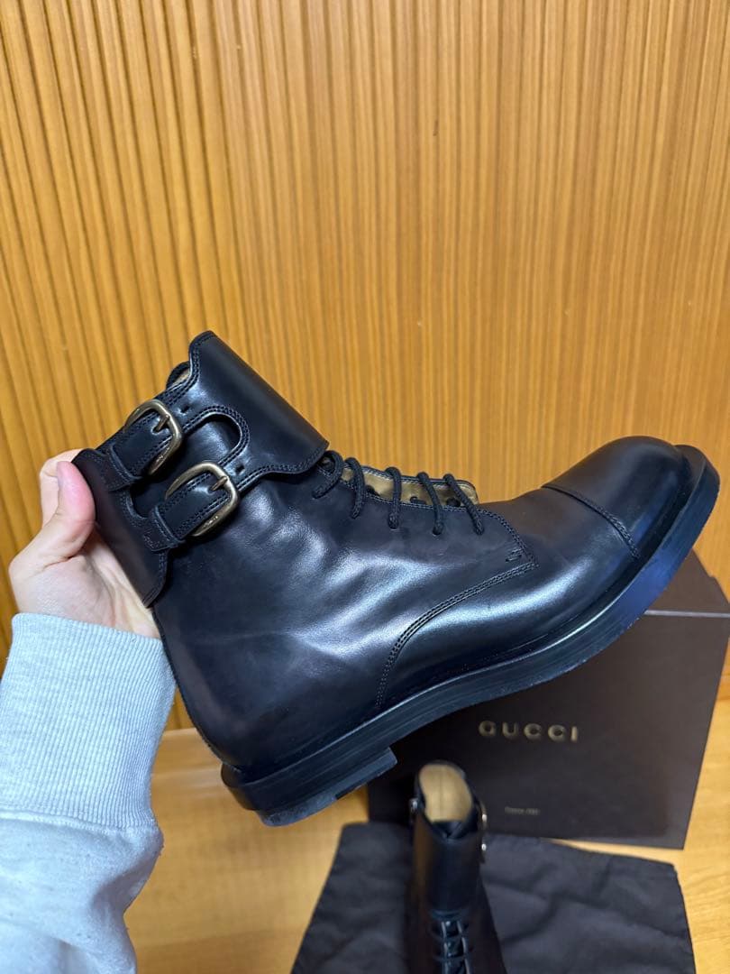 ち*い様 GUCCI ブラックブーツ 25センチ