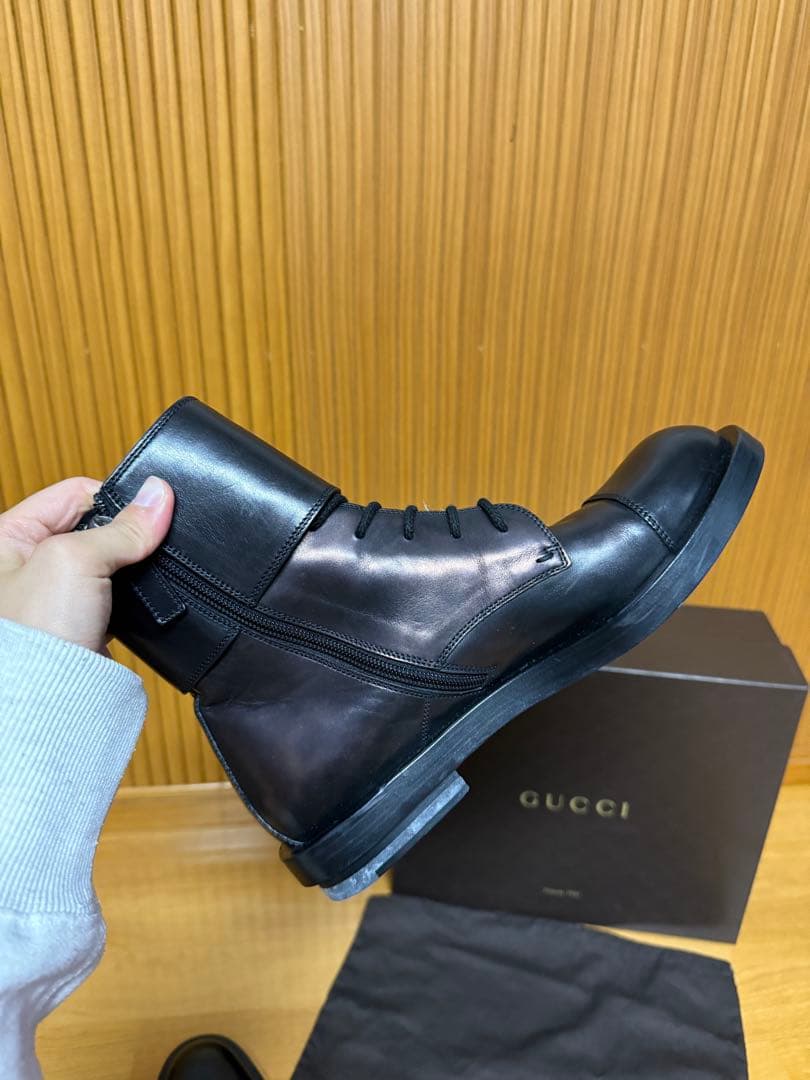 ち*い様 GUCCI ブラックブーツ 25センチ