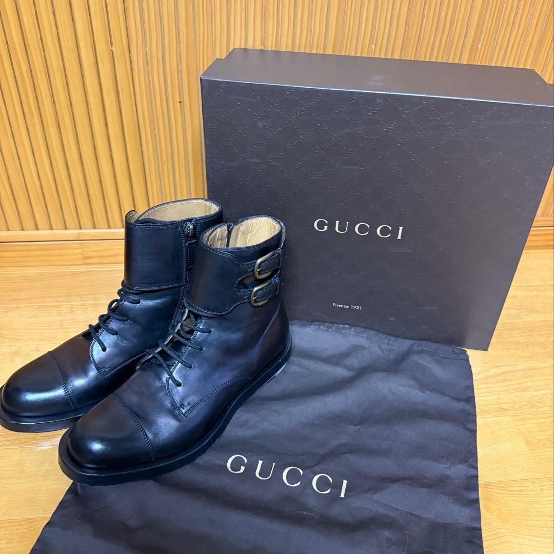 ち*い様 GUCCI ブラックブーツ 25センチ