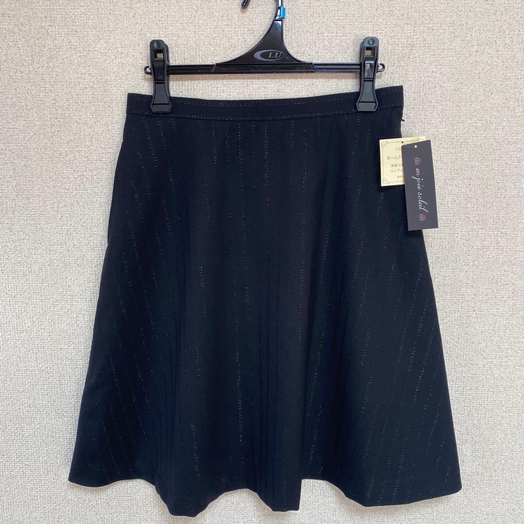 【新品タグ付き】アンジョア 事務服 13号 ベスト スカート ラメストライプ