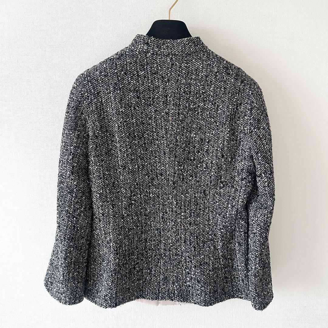 MaxMara studio マックスマーラ /ツイード ノーカラー ジャケット