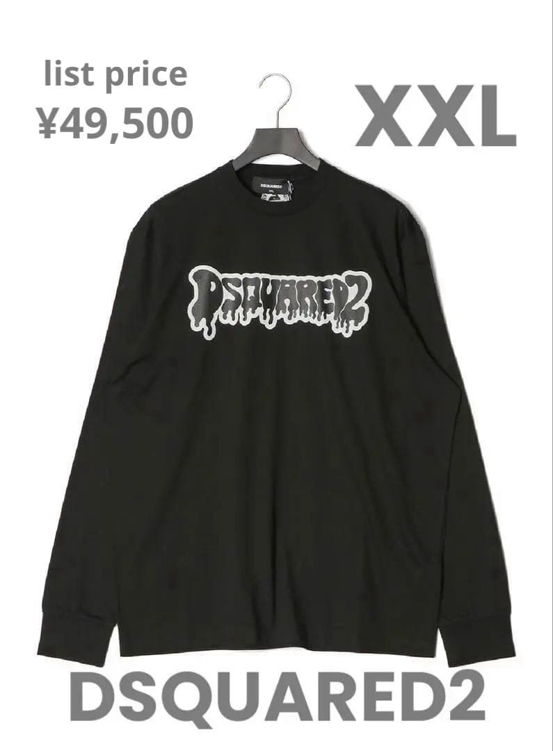 トップス DSQUARED2 long sleeve cut and sew BLACK