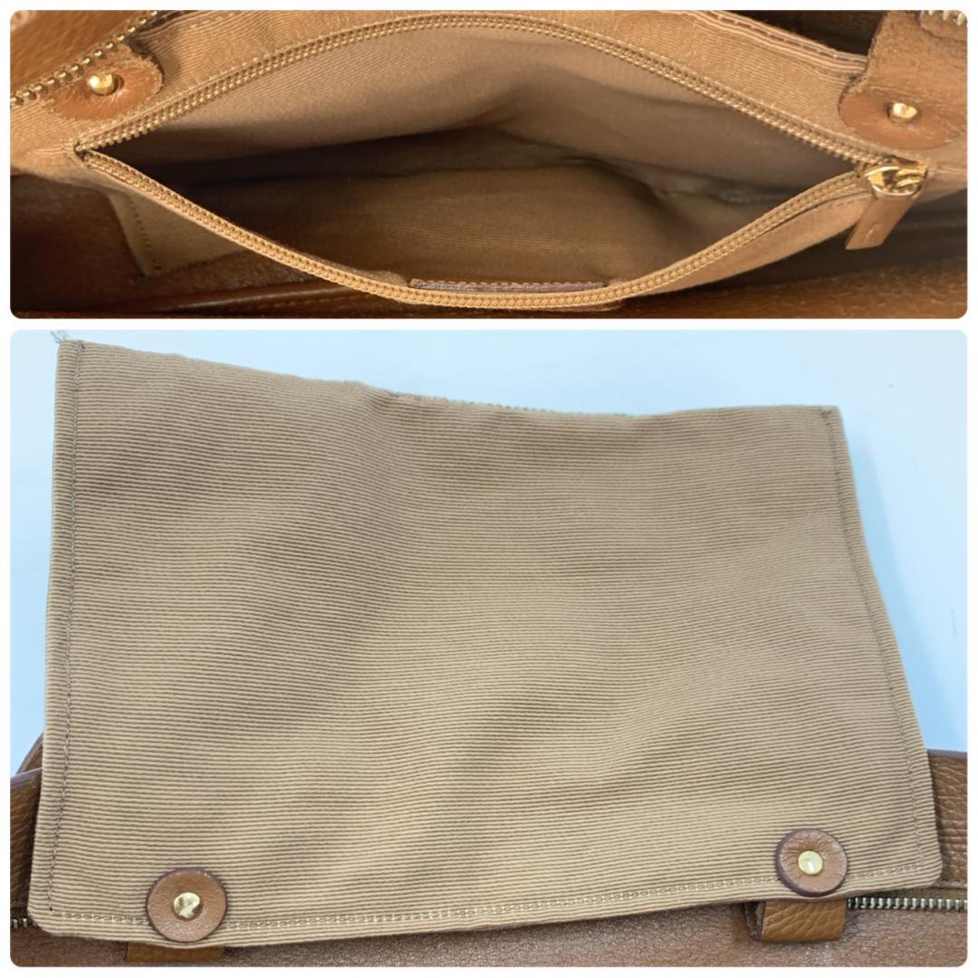 サルヴァトーレフェラガモ ダブルガンチーニ トートバッグ シボレザー ブラウン