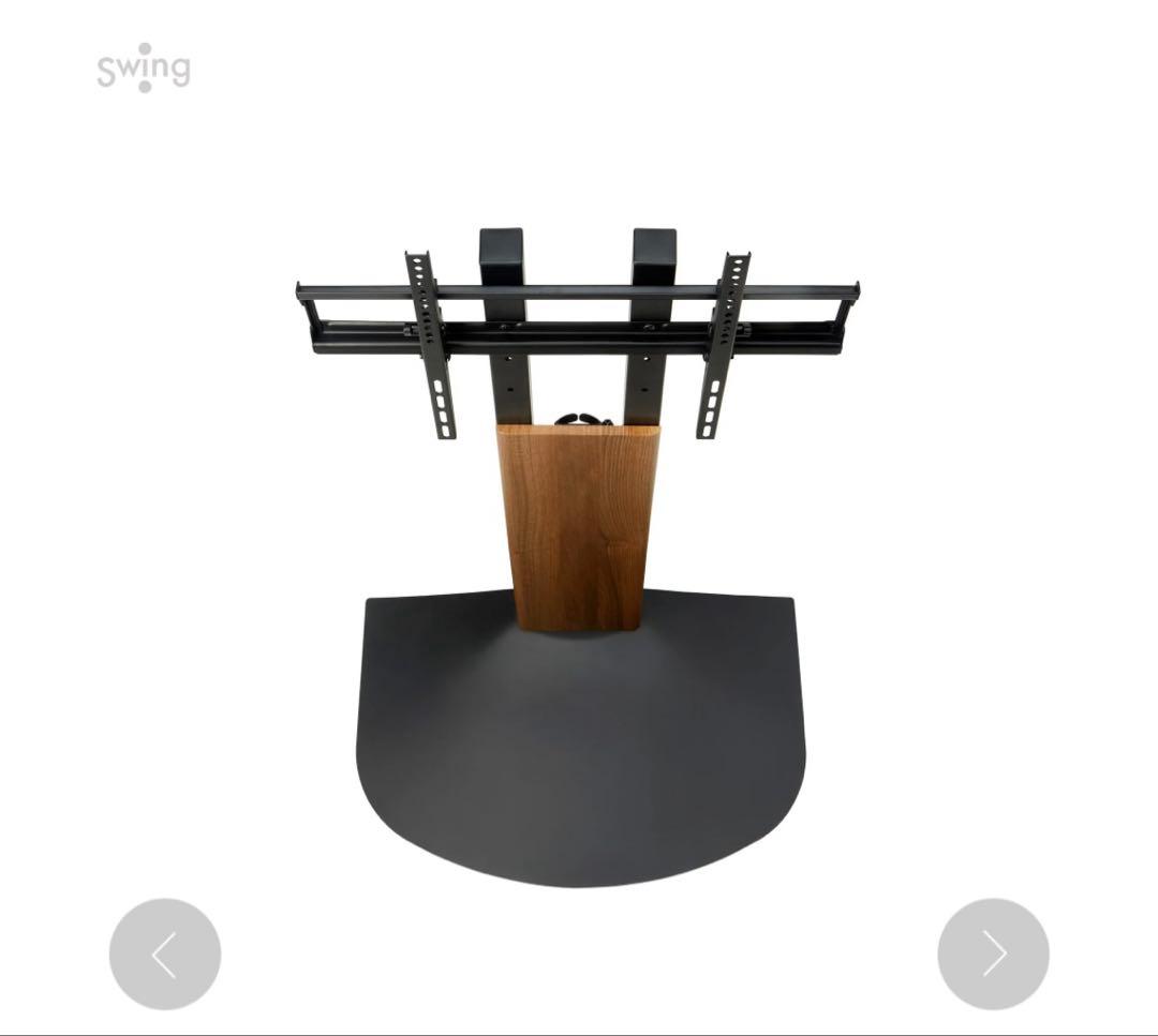 朝日木材 壁寄せテレビスタンド WS-B840-DB 40〜77型対応 棚付き