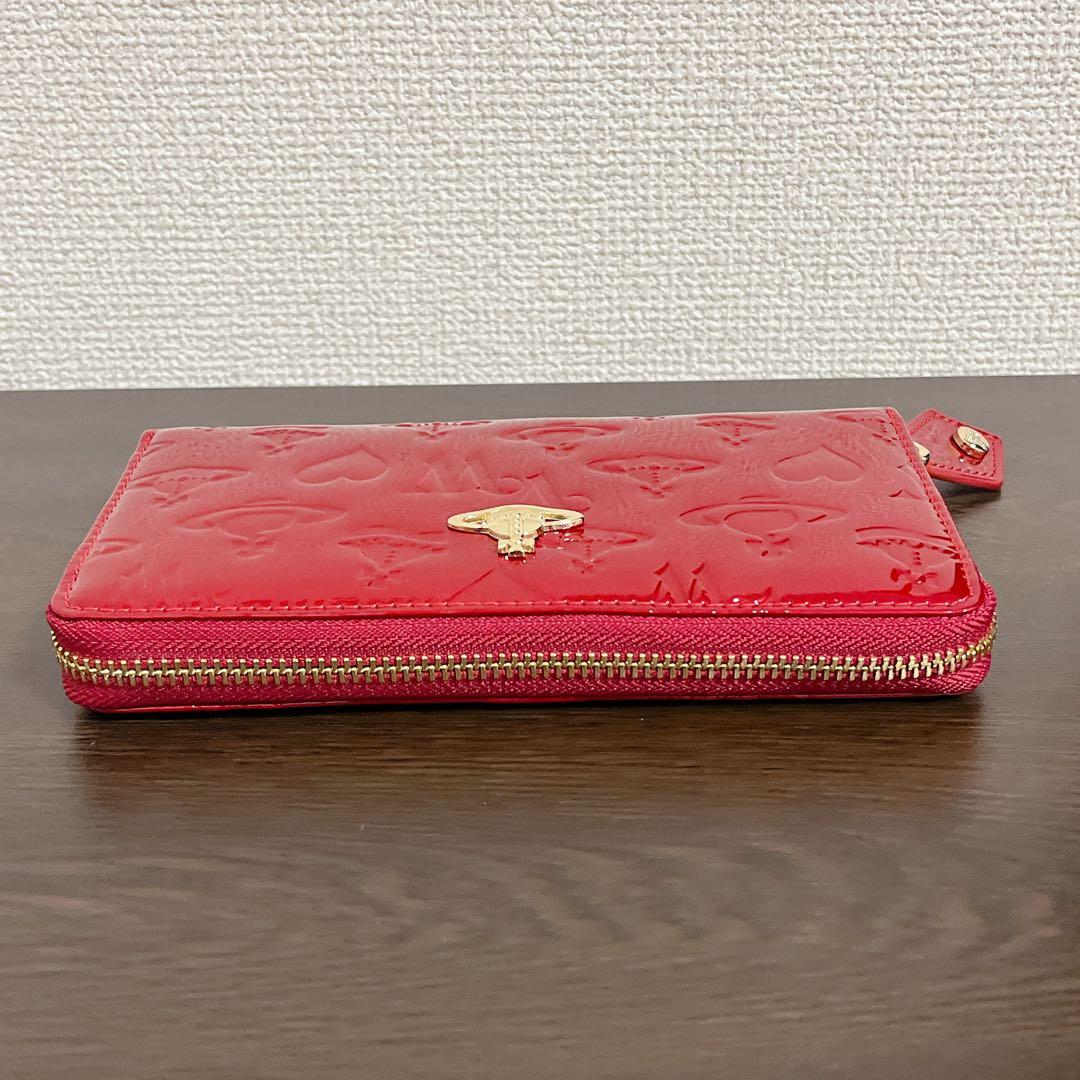 VivienneWestwood 財布　レッド　エナメル　型押し　長財布