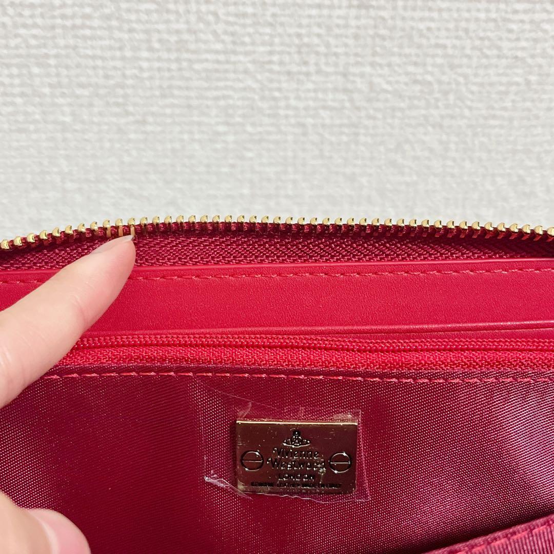 VivienneWestwood 財布　レッド　エナメル　型押し　長財布