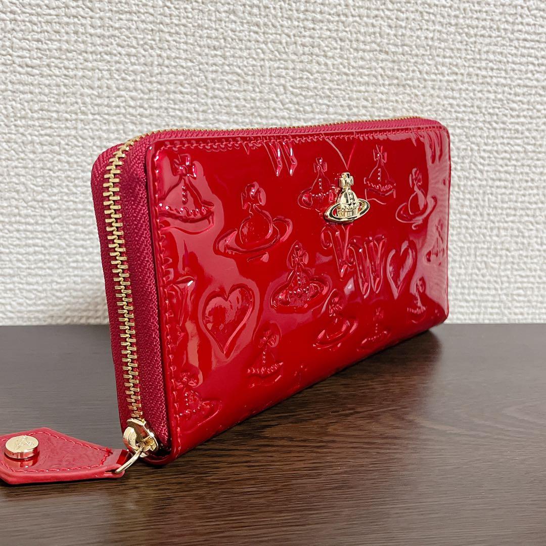 VivienneWestwood 財布　レッド　エナメル　型押し　長財布