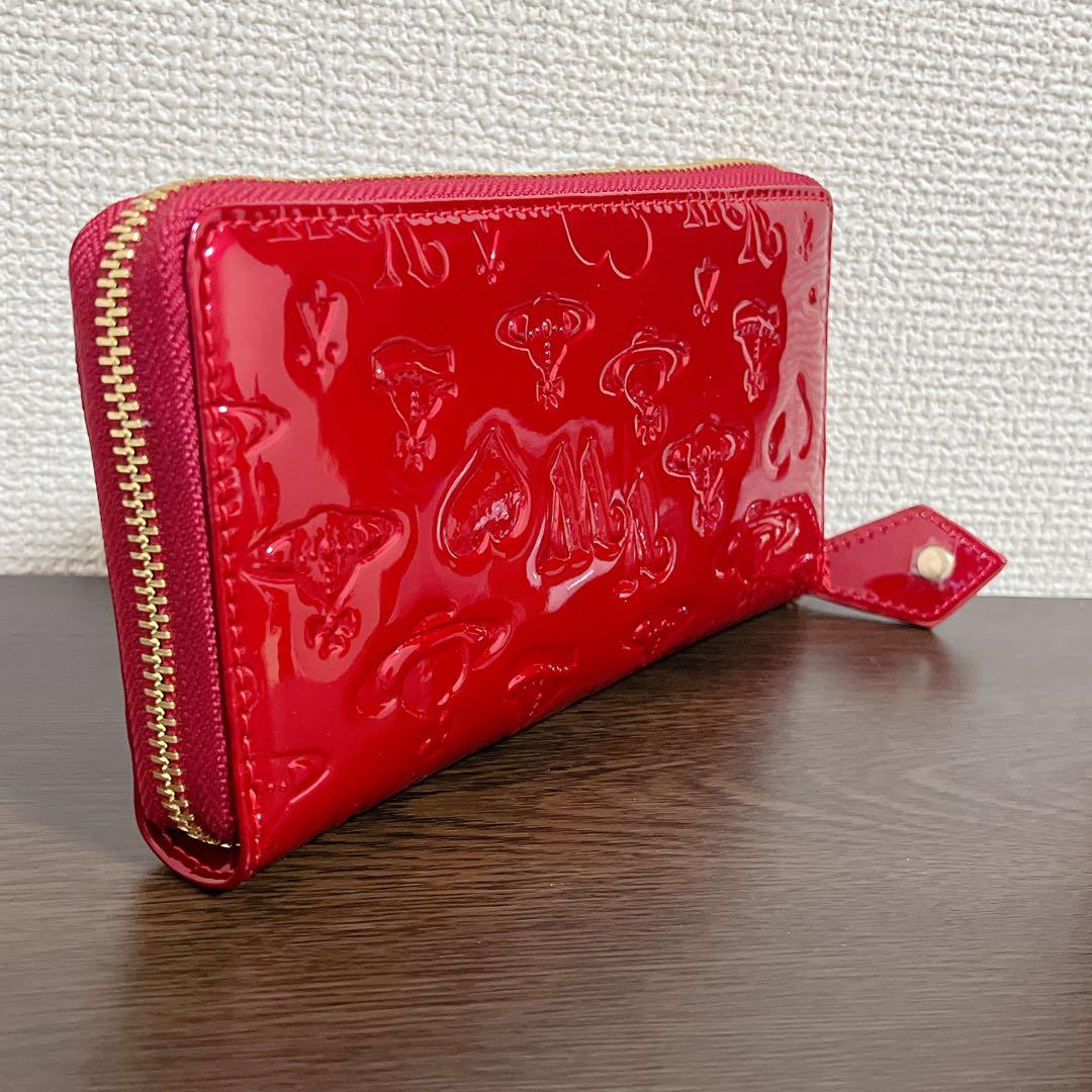 VivienneWestwood 財布　レッド　エナメル　型押し　長財布