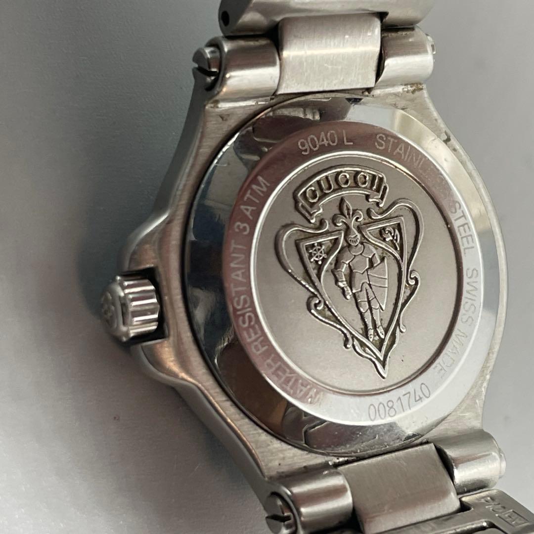 GUCCI 9040L ラウンドデイト Qz ブラック 電池交換済み