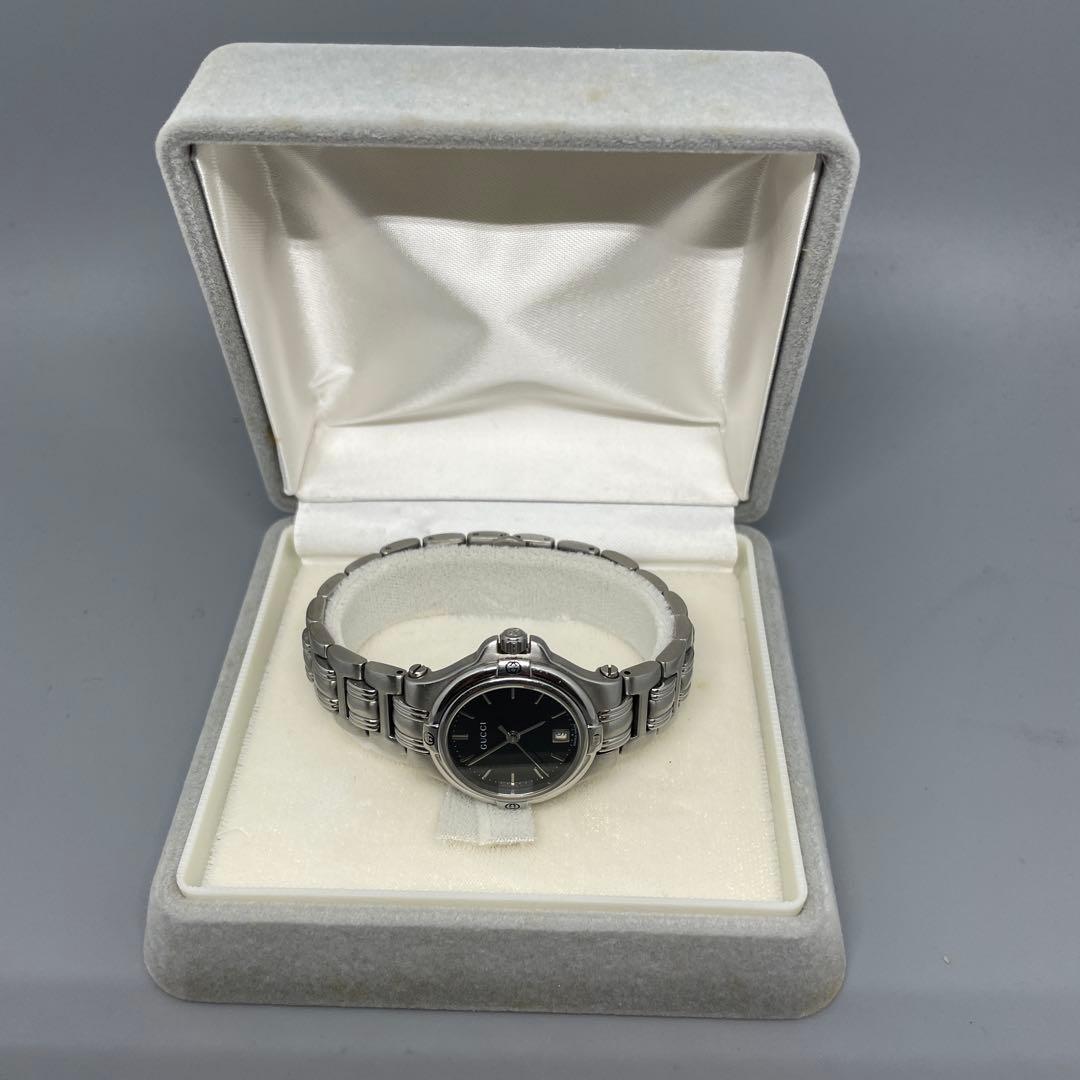 GUCCI 9040L ラウンドデイト Qz ブラック 電池交換済み