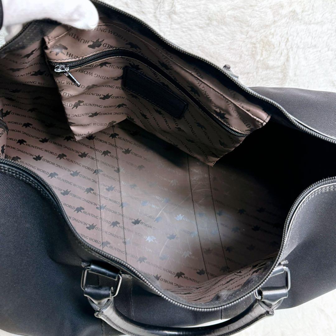 【美品】ハンティングワールド　ボストンバッグ　大容量　旅行　ハンドバッグ　黒