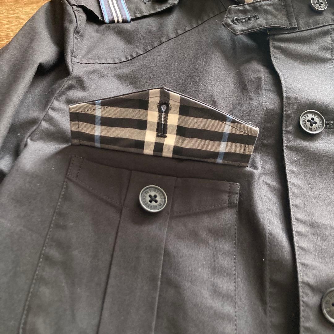 バーバリーブラックレーベル ミリタリージャケット ノバチェック 黒 M