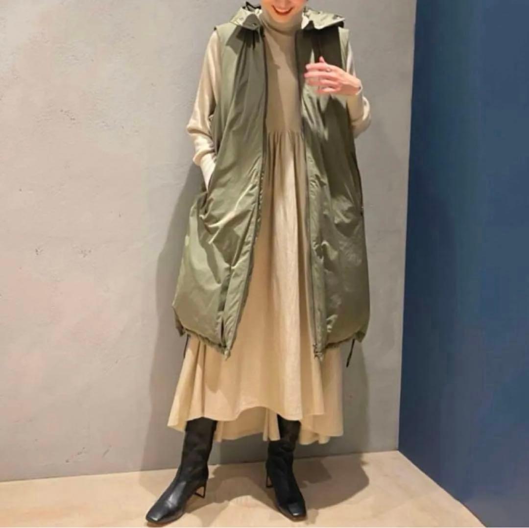 Curensology &RC ロング ダウンベスト カレンソロジー　カーキ