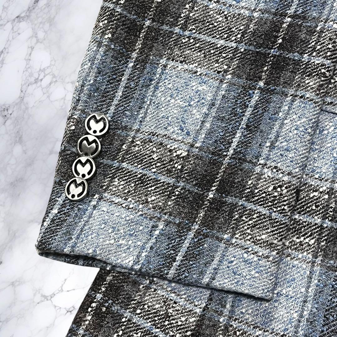 ミラショーン Ferla テーラードジャケット リネン チェック ツイード L