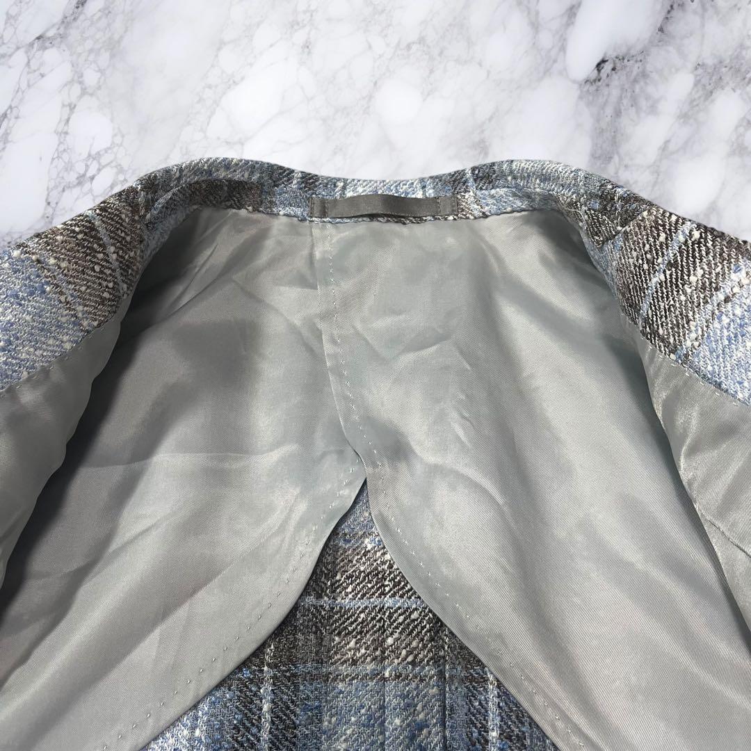 ミラショーン Ferla テーラードジャケット リネン チェック ツイード L