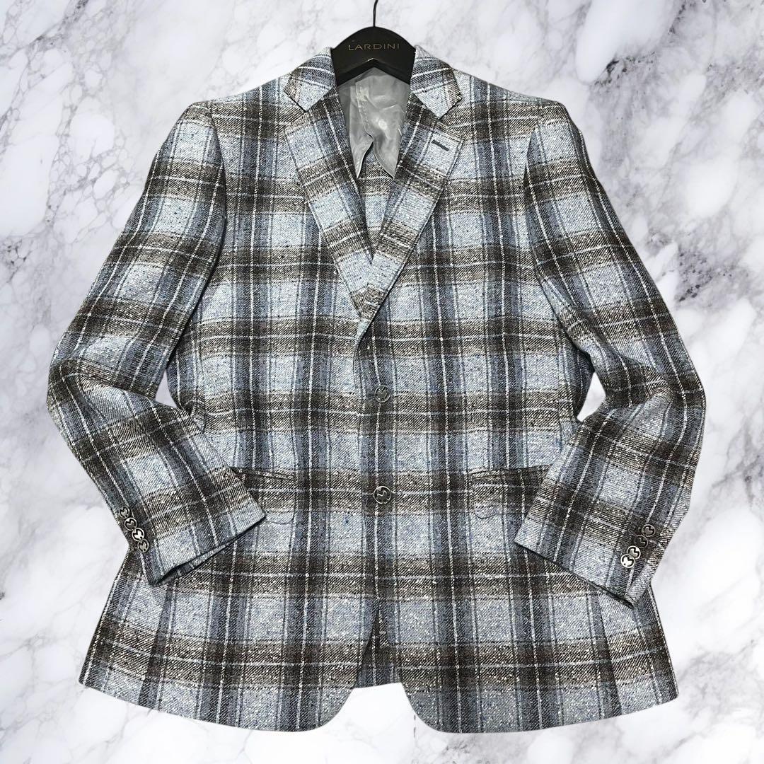 ミラショーン Ferla テーラードジャケット リネン チェック ツイード L