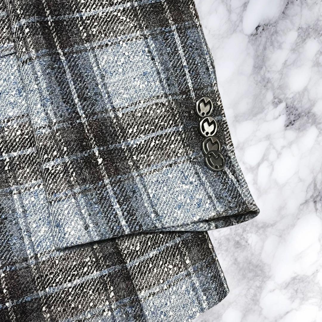 ミラショーン Ferla テーラードジャケット リネン チェック ツイード L