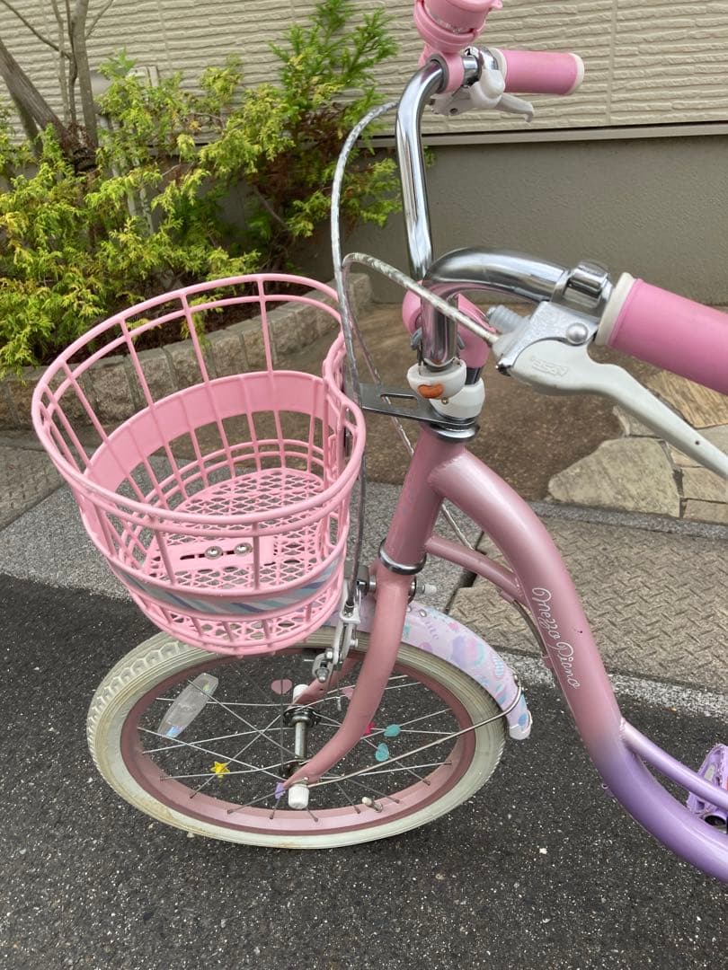 【美品】メゾピアノ 18インチ 子供用自転車 ピンクパープル 屋内保管 直接引渡