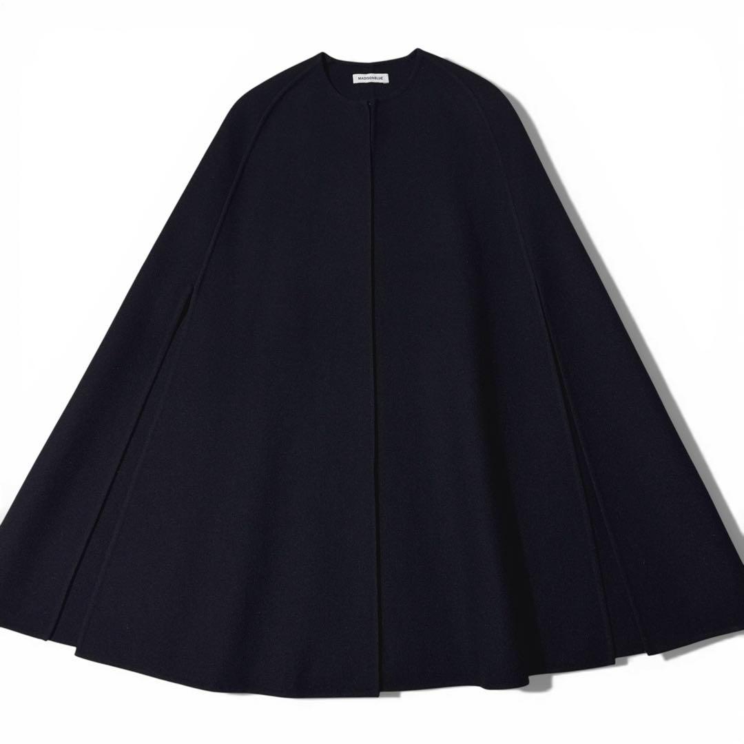 極美品✨️￥14万　マディソンブルー　リバー サイドスリット ケープコート　黒　1