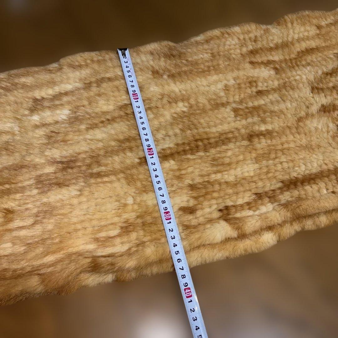 ミンクストール　マフラー　ショール　リアルファー　フリンジ付き　ミンクヤーン