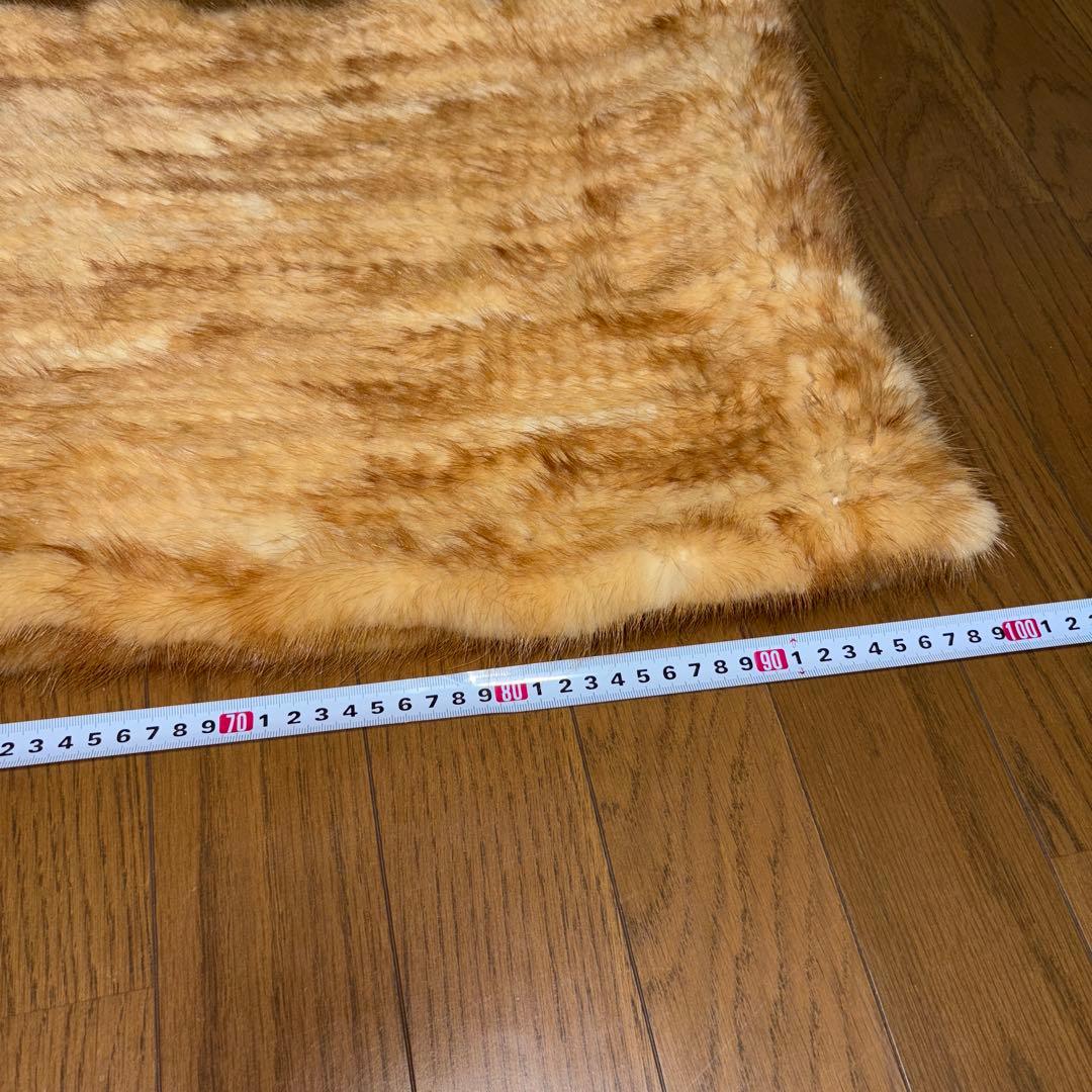 ミンクストール　マフラー　ショール　リアルファー　フリンジ付き　ミンクヤーン