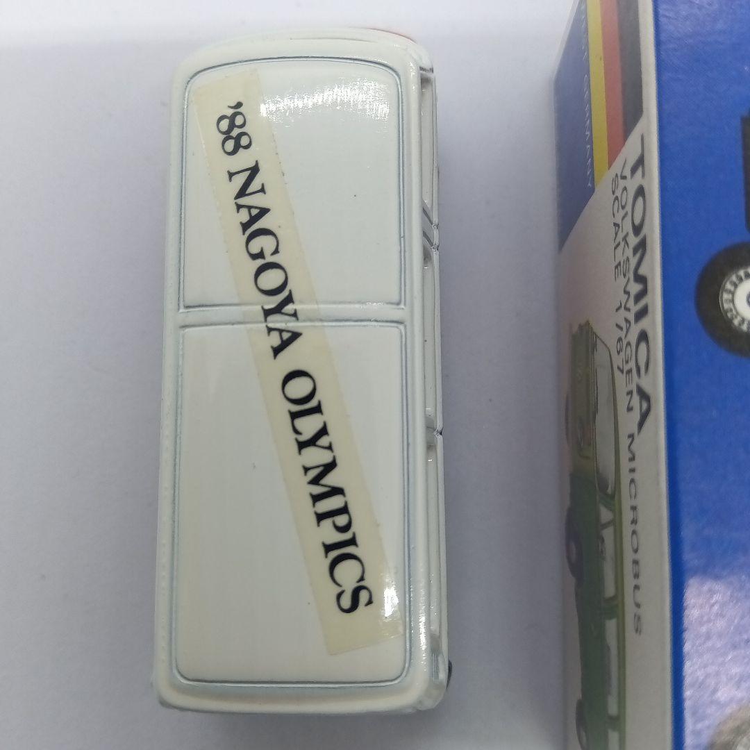 丸栄特注トミカ 名古屋オリンピック88 フォルクスワーゲンマイクロバス 赤☓白