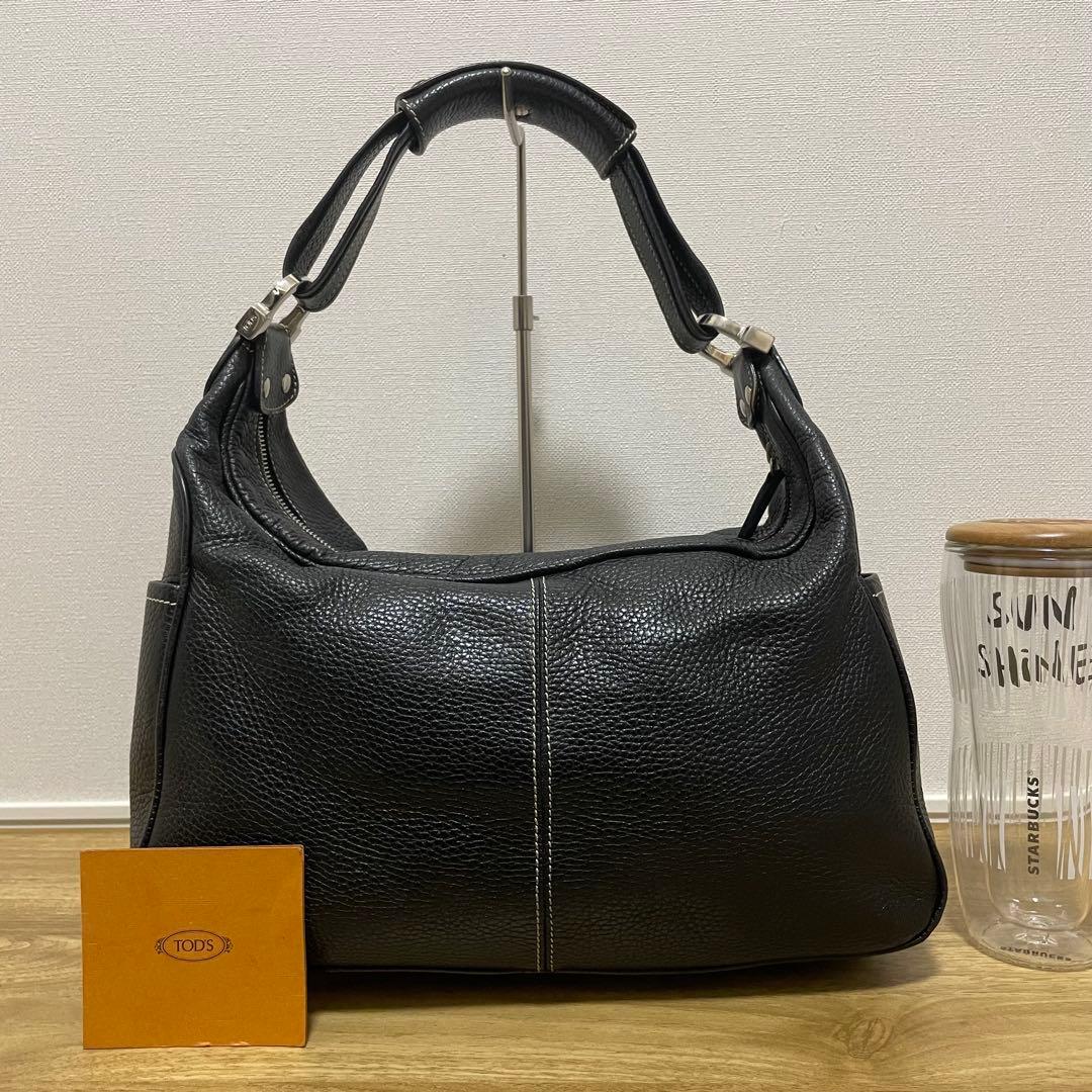 《美品》TOD’S （トッズ）レザー セミショルダーバッグ ブラック 黒