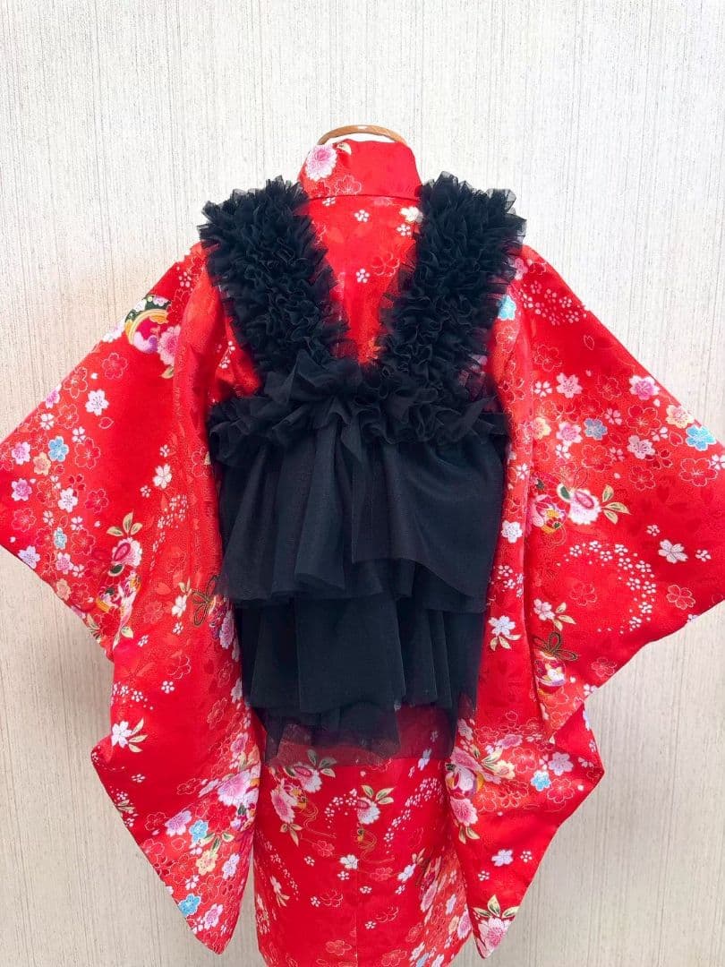 七五三　キッズ　3歳女の子　被布チュール