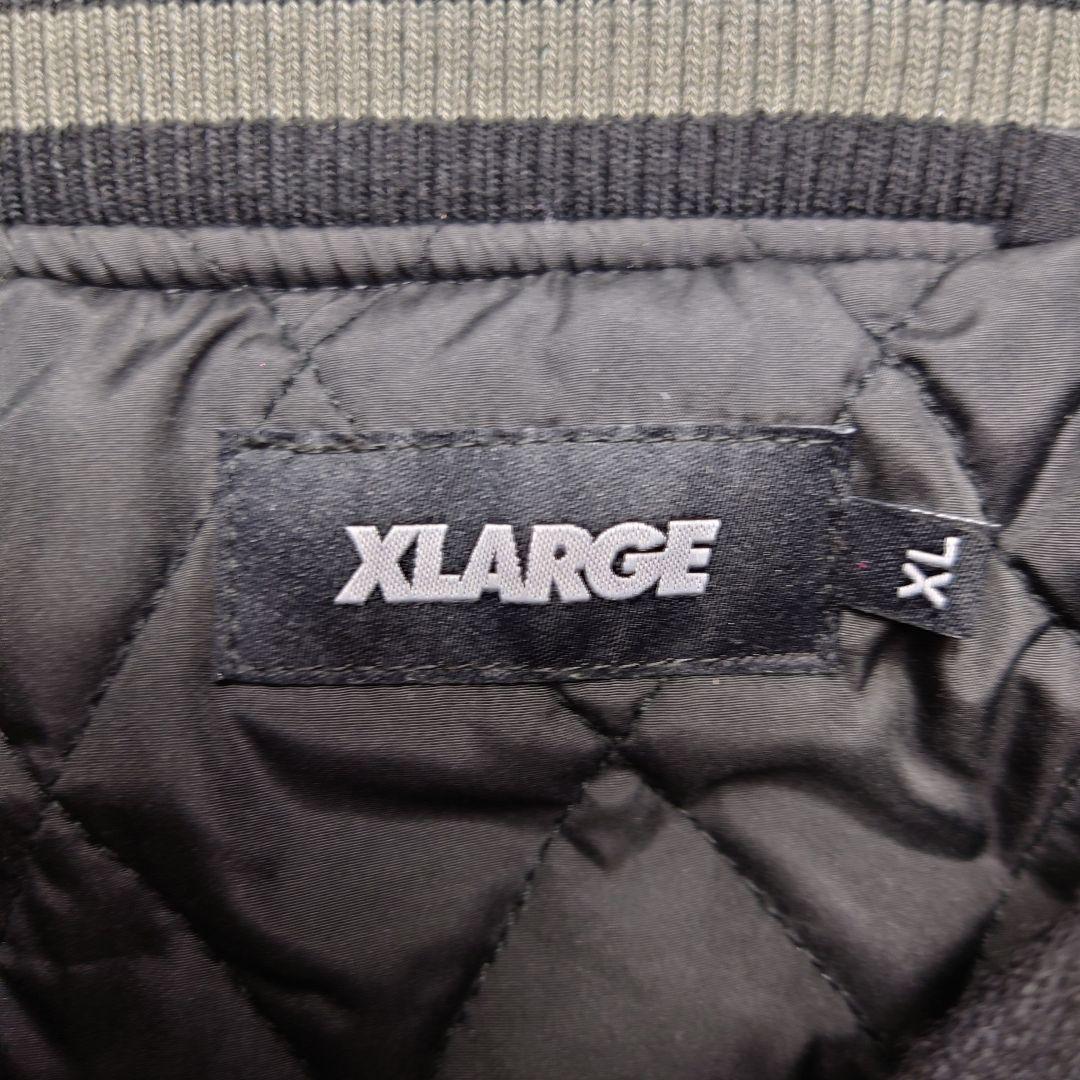 【即完売モデル】エクストララージ☆袖切り替えパイルロゴ中綿入りウールスタジャン