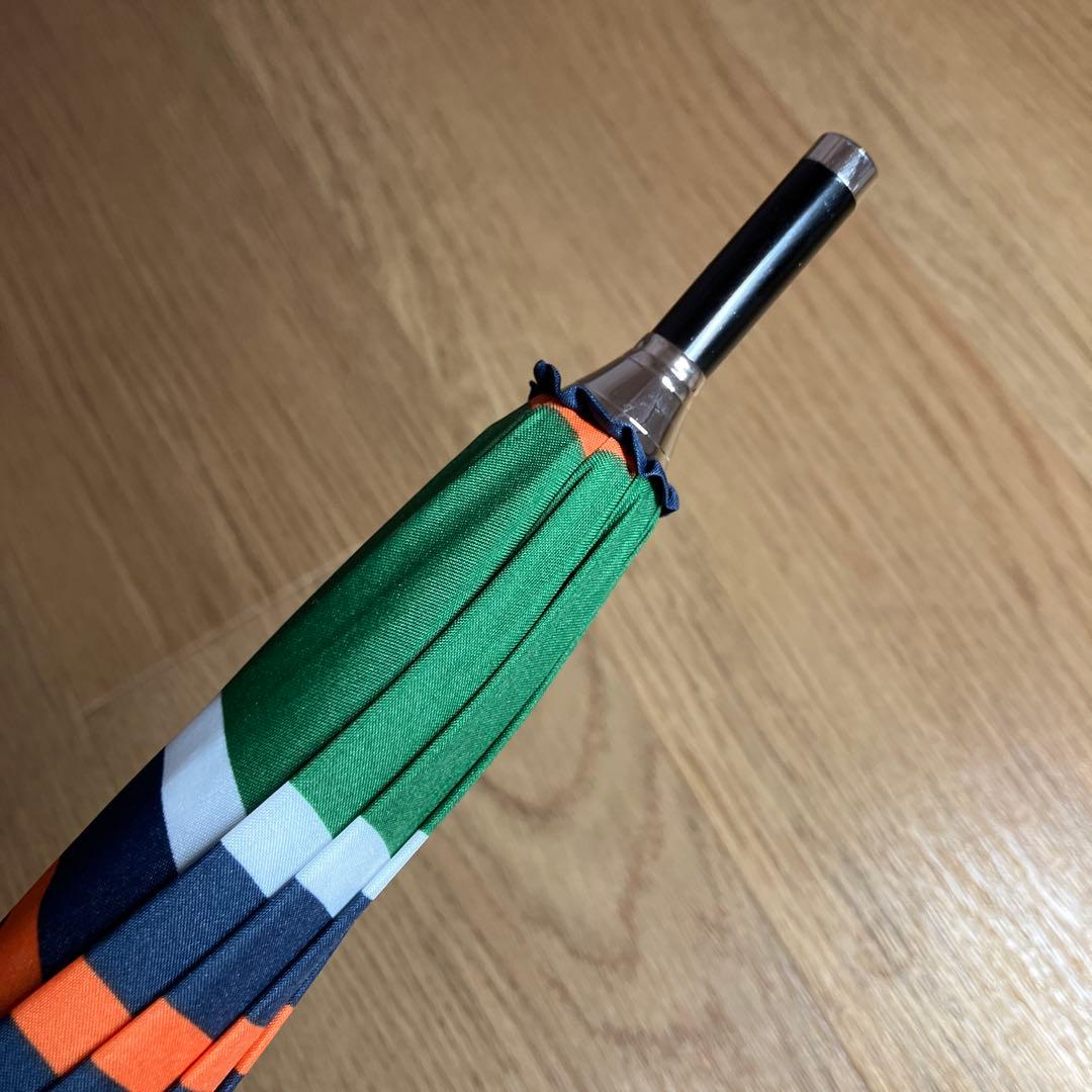 【未使用品】ポロラルフローレン ボーダー 長傘 ジャンプ式 耐風傘 ネイビー