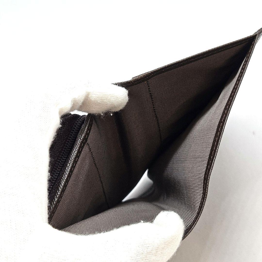 新品 バーバリー 折り財布 エンボスノバチェック ダークブラウン L字ファスナー