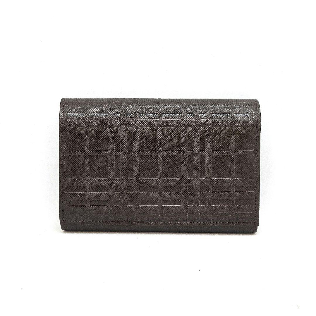 新品 バーバリー 折り財布 エンボスノバチェック ダークブラウン L字ファスナー