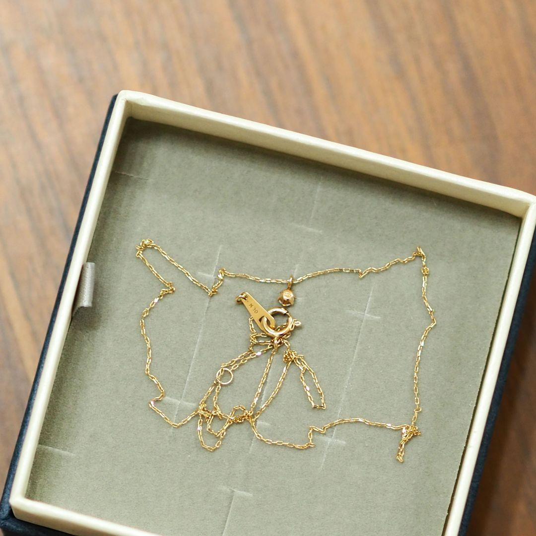 k10 YG ダイヤモンドネックレス0.07 刻印あり