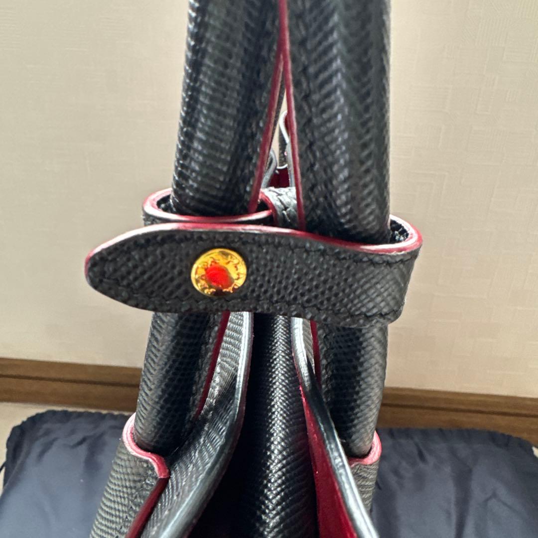 プラダ サフィアーノ2wayバッグ ブラック 黒 PRADA ミラノ本店購入