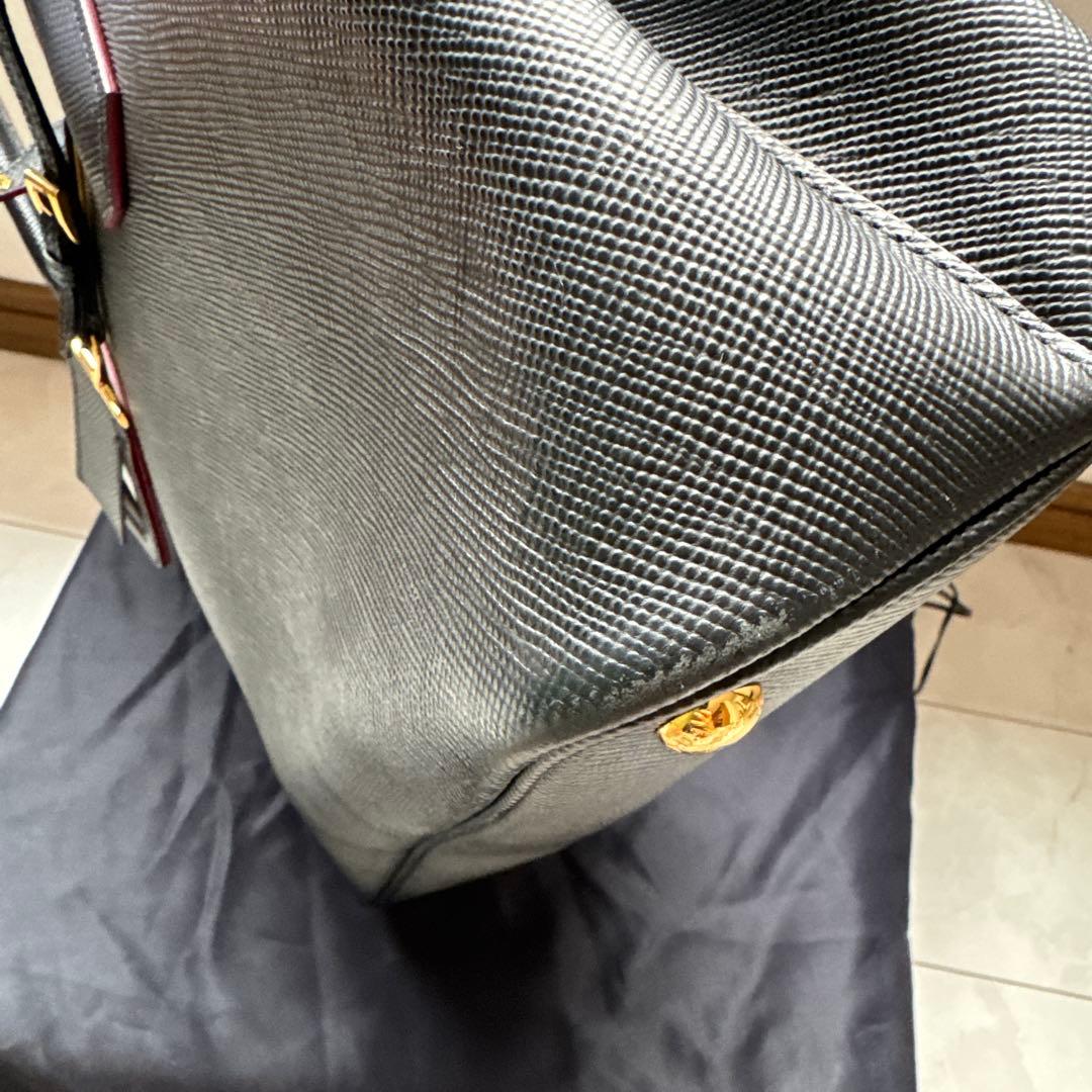 プラダ サフィアーノ2wayバッグ ブラック 黒 PRADA ミラノ本店購入