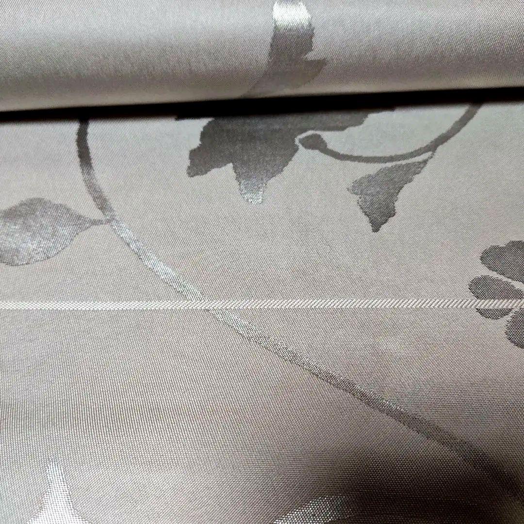 洛風林　袋帯　洒落袋帯　薄いグレー　 袋帯 蔦唐草　銀糸　いぶし銀　箔