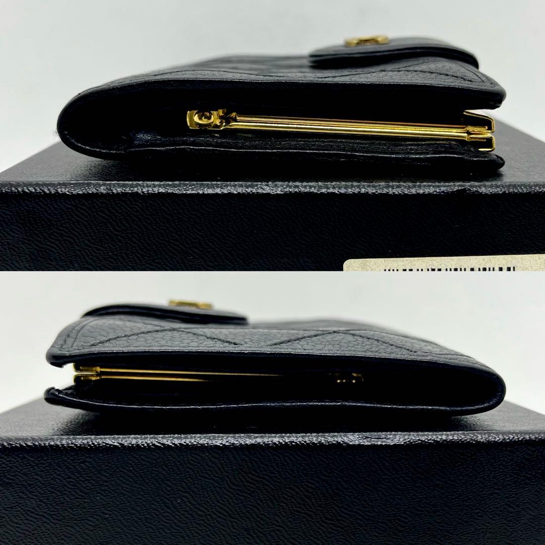 極美品✨シャネル ビコローレ ココマーク Wホック がま口 キャビアスキン