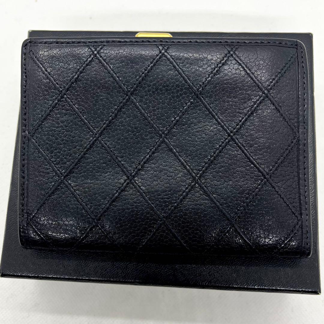 極美品✨シャネル ビコローレ ココマーク Wホック がま口 キャビアスキン