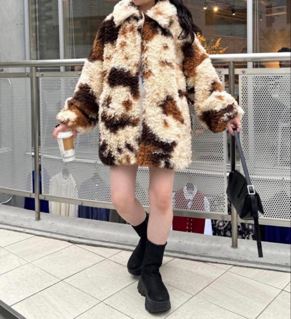 Kastane COWカールシャギーコート